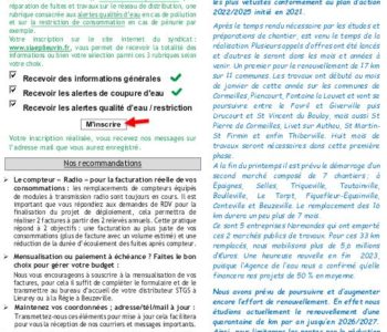 INFORMATION – ACTUALITES DU SYNDICAT