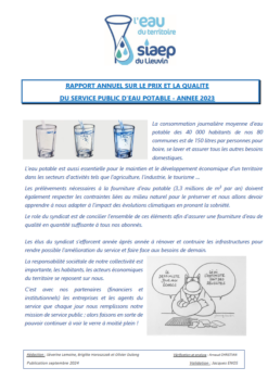 Rapport Annuel sur le Prix et la Qualité du Service Eau Potable - Année 2023